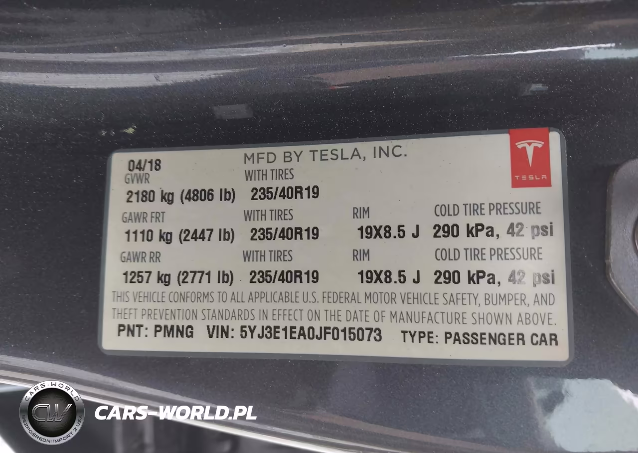 2018 Tesla Model 3 Long Range-Mid Range VIN:5YJ3E1EA0JF015073 - 9