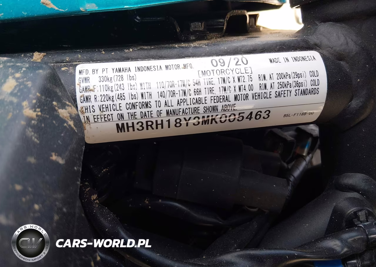 2021 Yamaha Yzfr3 A VIN:MH3RH18Y3MK005463 - 10