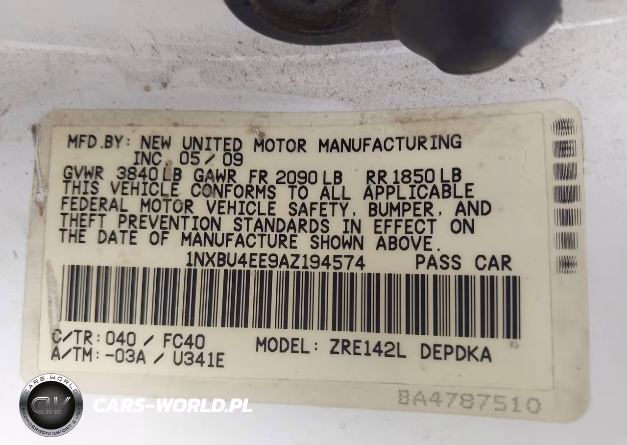 2010 Toyota Corolla Le VIN:1NXBU4EE9AZ194574 - 9