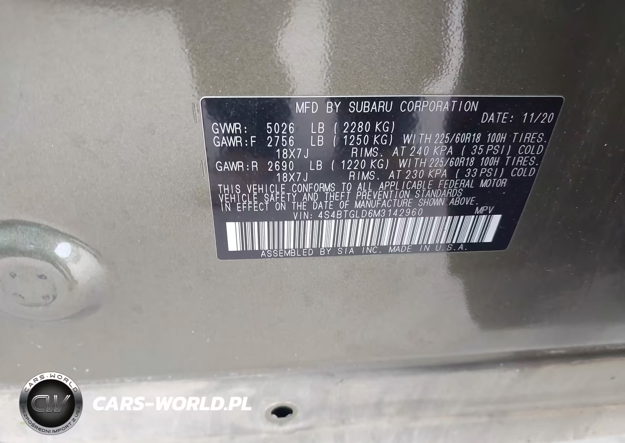 2021 Subaru Outback Onyx Edition Xt VIN:4S4BTGLD6M3142960 - 9