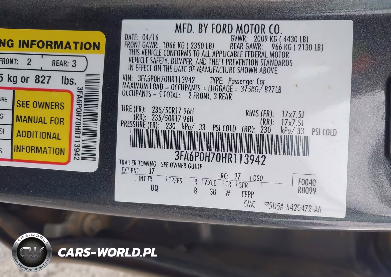 2017 Ford Fusion Se VIN:3FA6P0H70HR113942 - 9