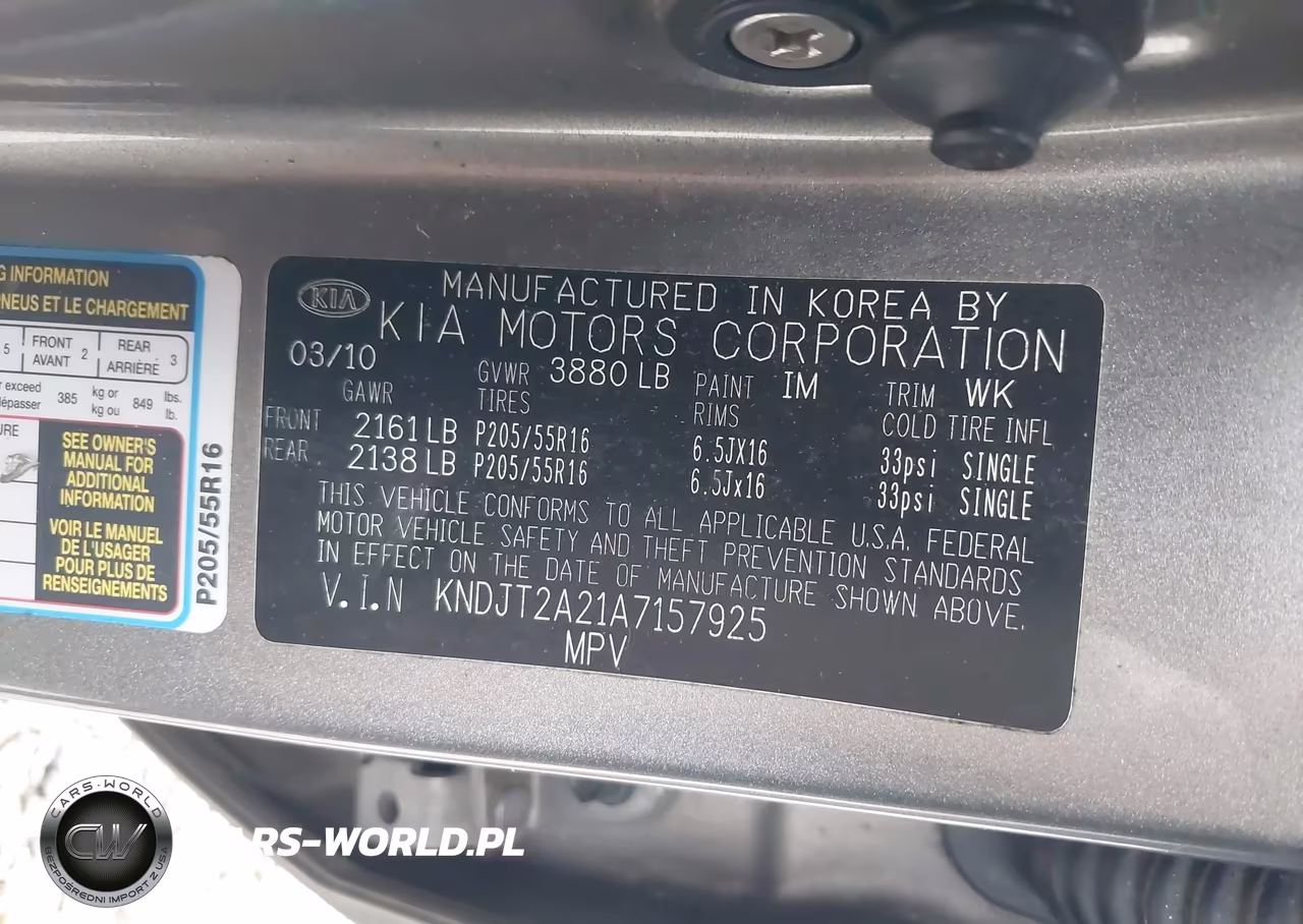2010 Kia Soul + VIN:KNDJT2A21A7157925 - 9