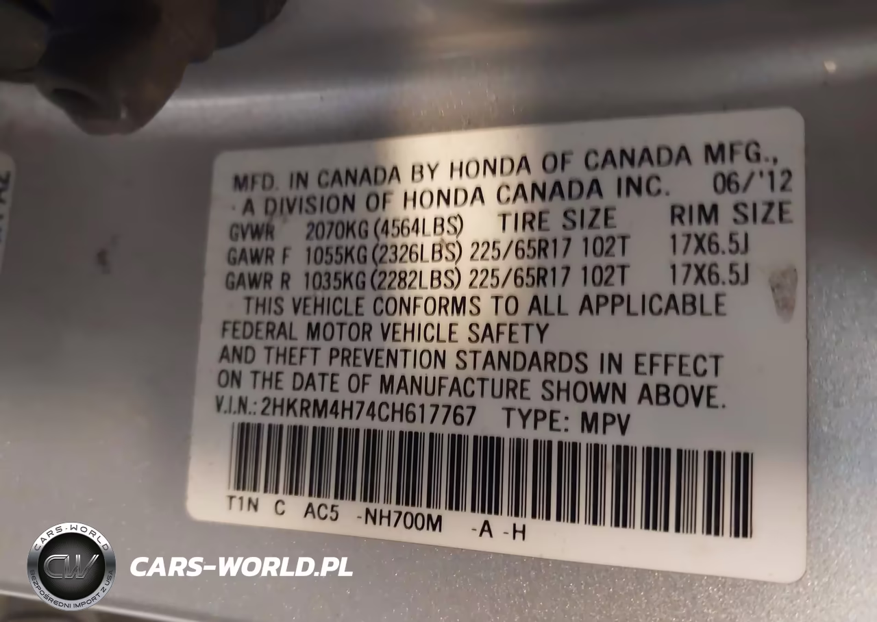 2012 Honda Cr-V Ex-L VIN:2HKRM4H74CH617767 - 9