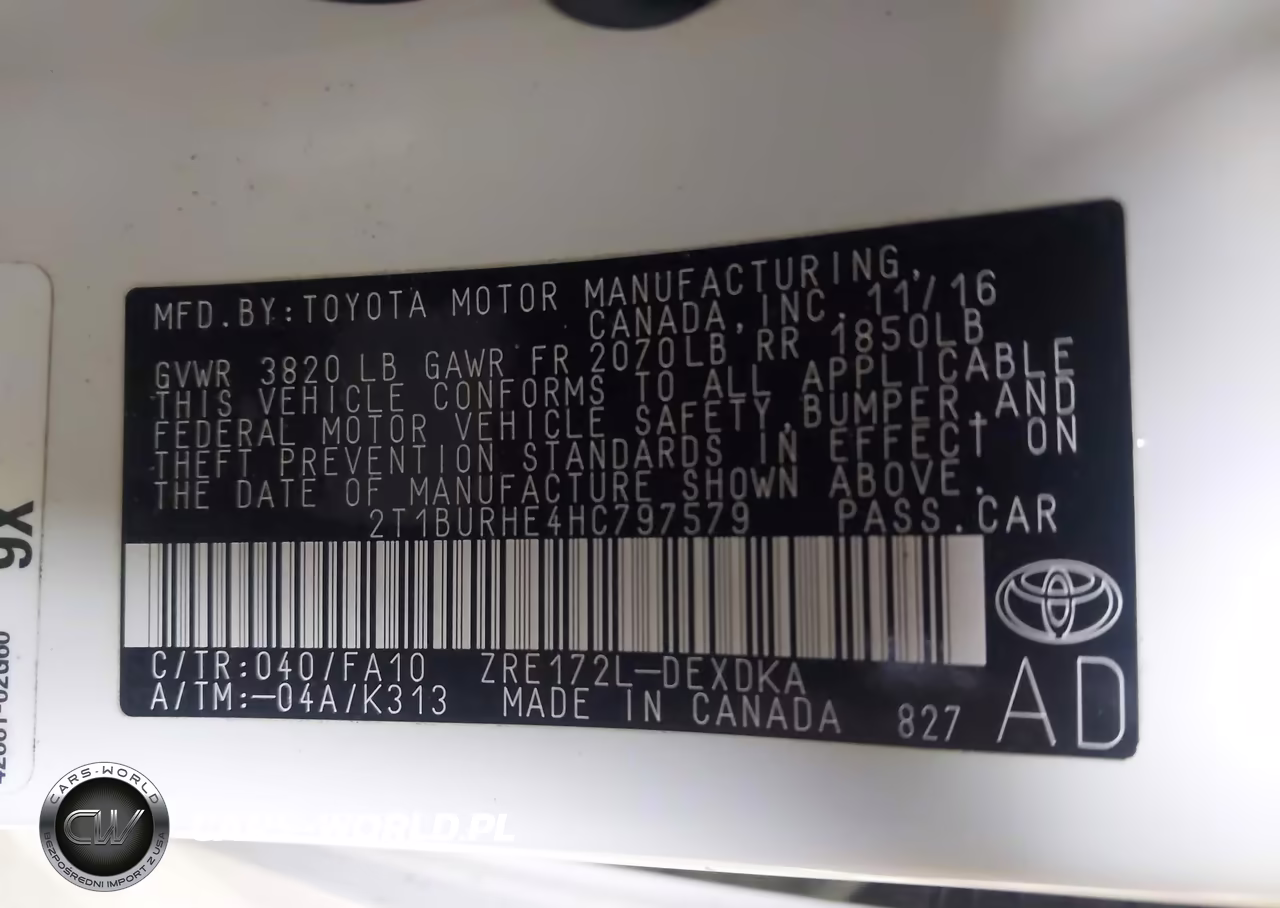 2017 Toyota Corolla L VIN:2T1BURHE4HC797579 - 9