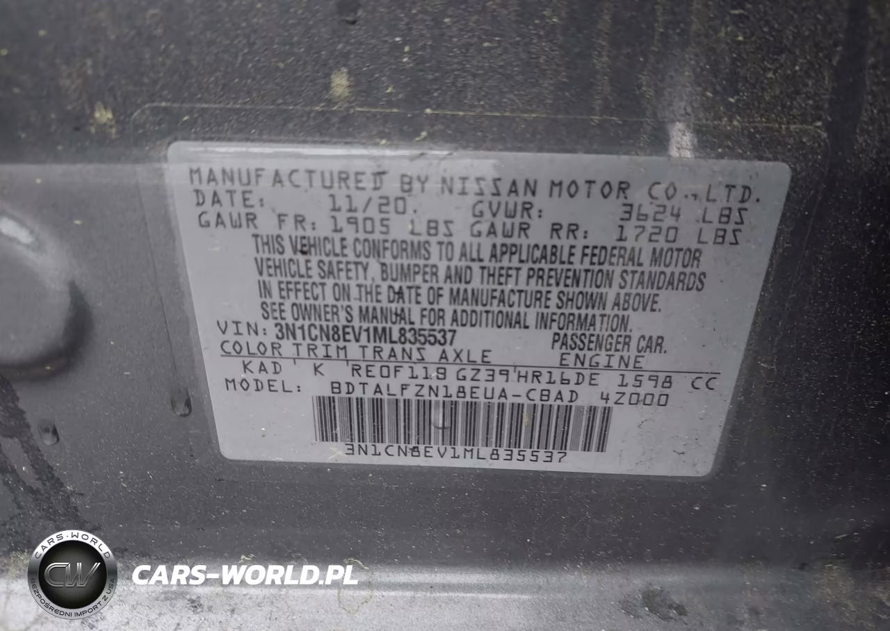 2021 Nissan Versa Sv Xtronic Cvt VIN:3N1CN8EV1ML835537 - 9