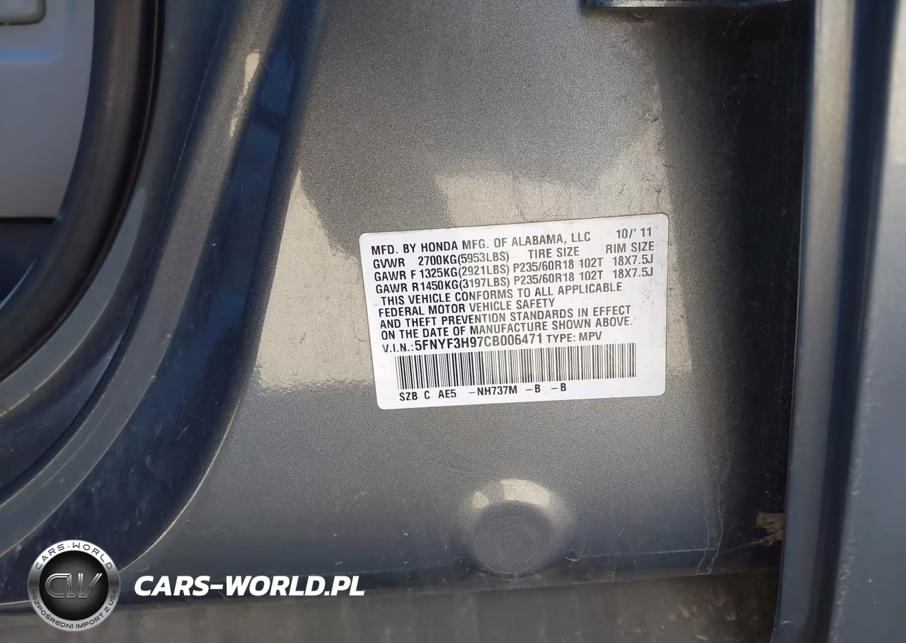 2012 Honda Pilot Touring VIN:5FNYF3H97CB006471 - 9