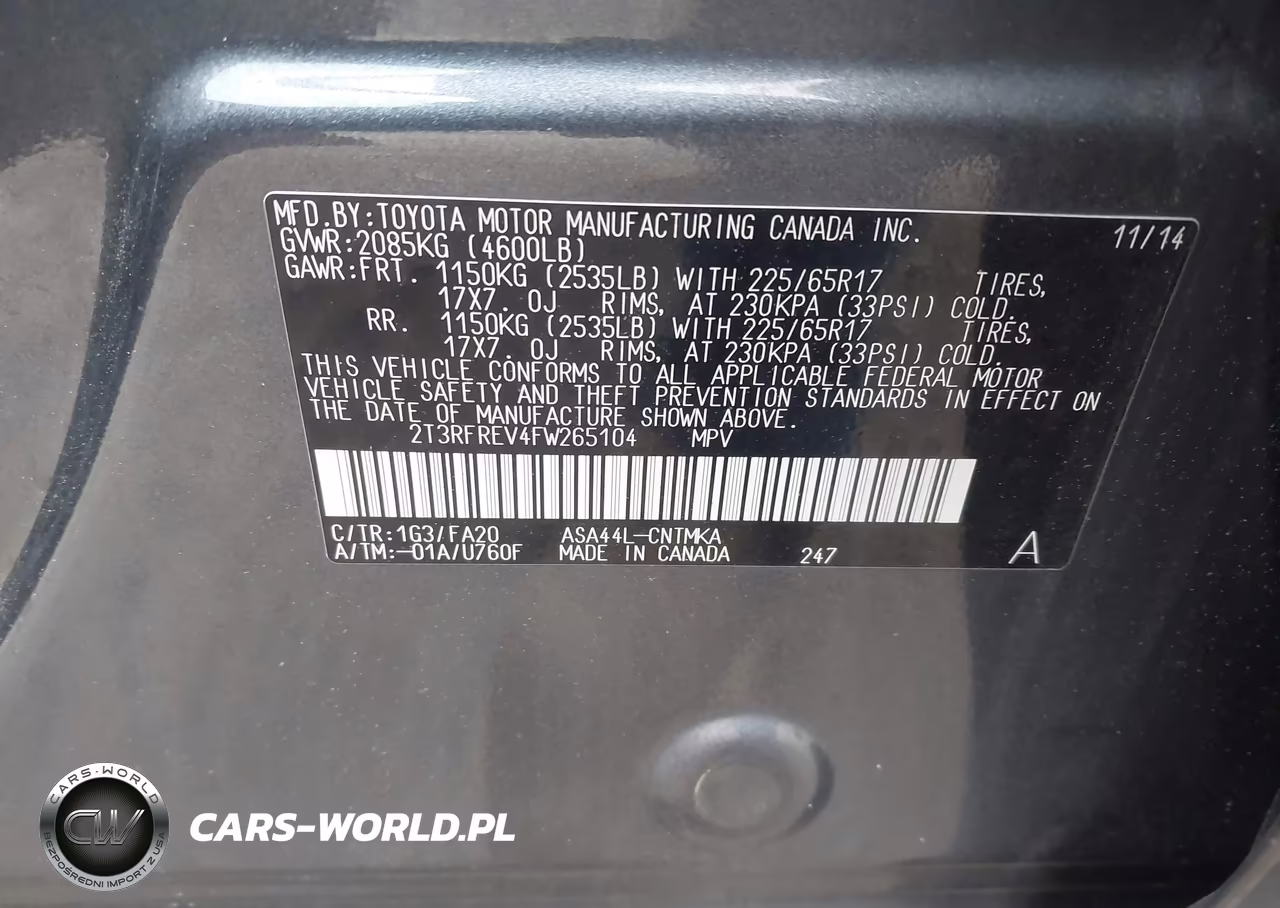 2015 Toyota Rav4 Xle VIN:2T3RFREV4FW265104 - 9