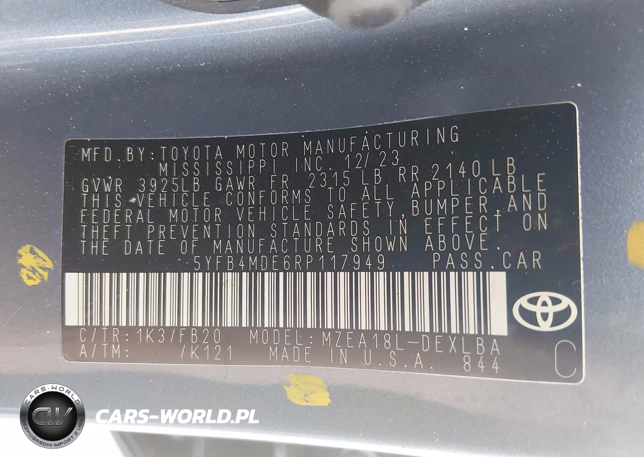 2024 Toyota Corolla Le VIN:5YFB4MDE6RP117949 - 9