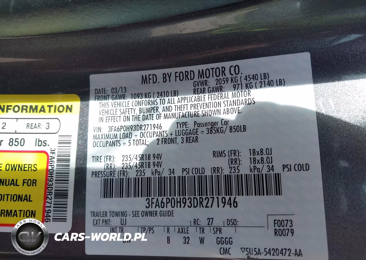 2013 Ford Fusion Se VIN:3FA6P0H93DR271946 - 9