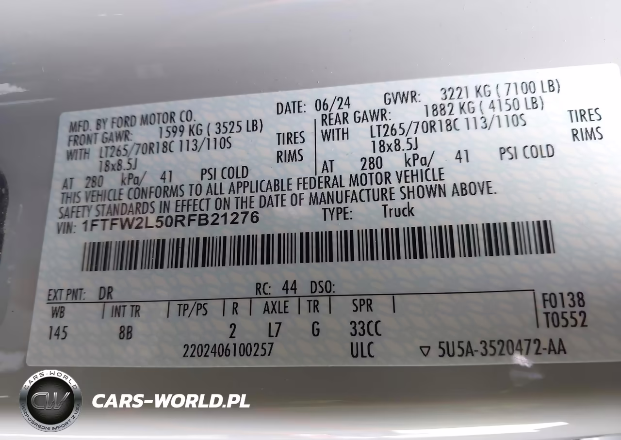 2024 Ford F-150 Stx VIN:1FTFW2L50RFB21276 - 9