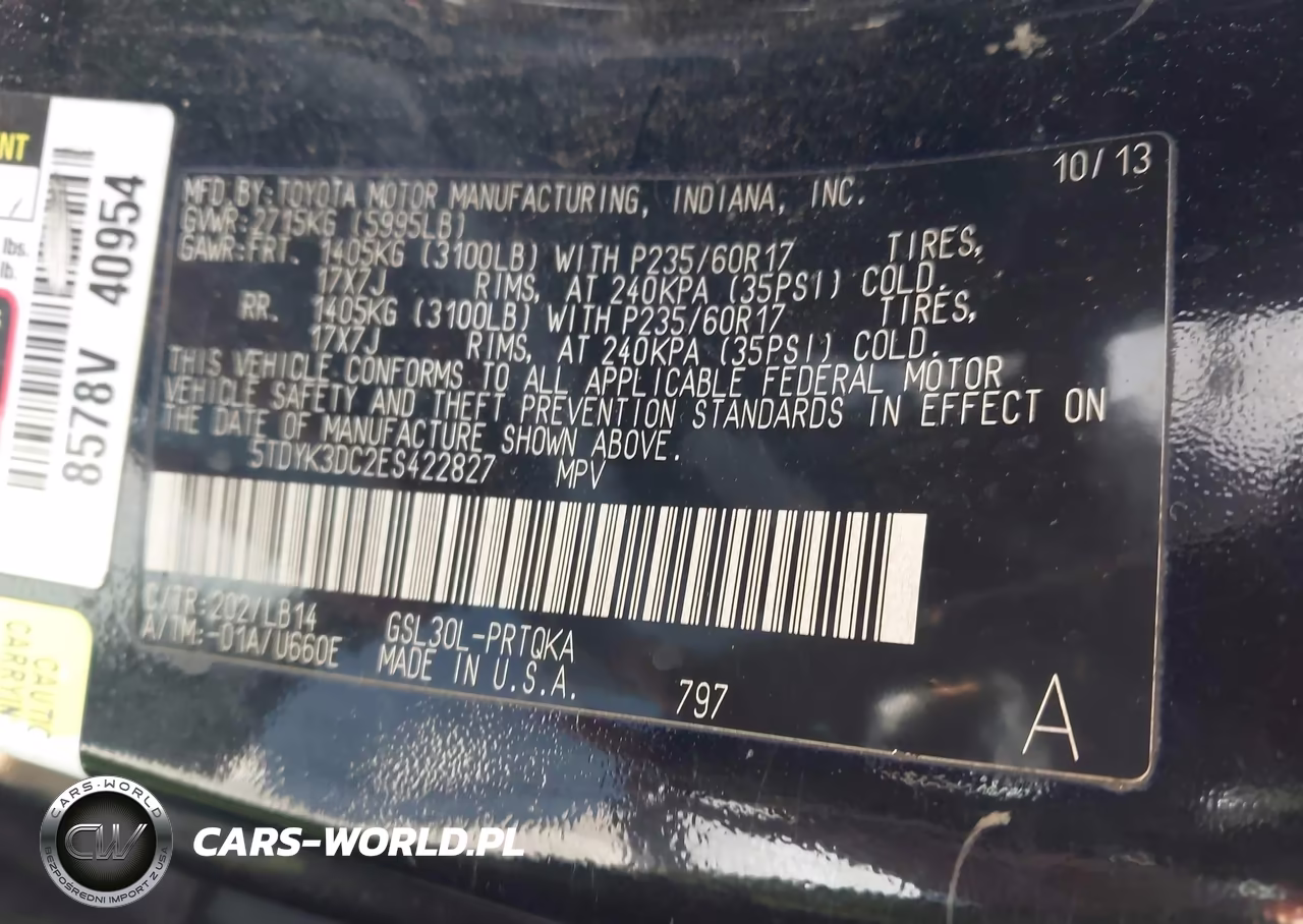 2014 Toyota Sienna Xle V6 8 Passenger VIN:5TDYK3DC2ES422827 - 9