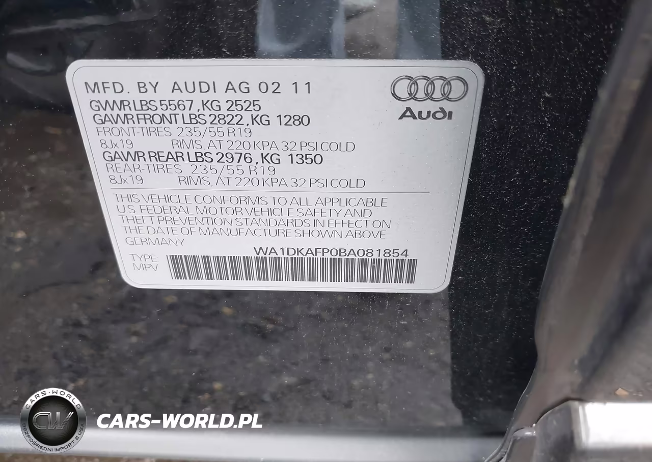 2011 Audi Q5 3.2 Premium Plus VIN:WA1DKAFP0BA081854 - 9
