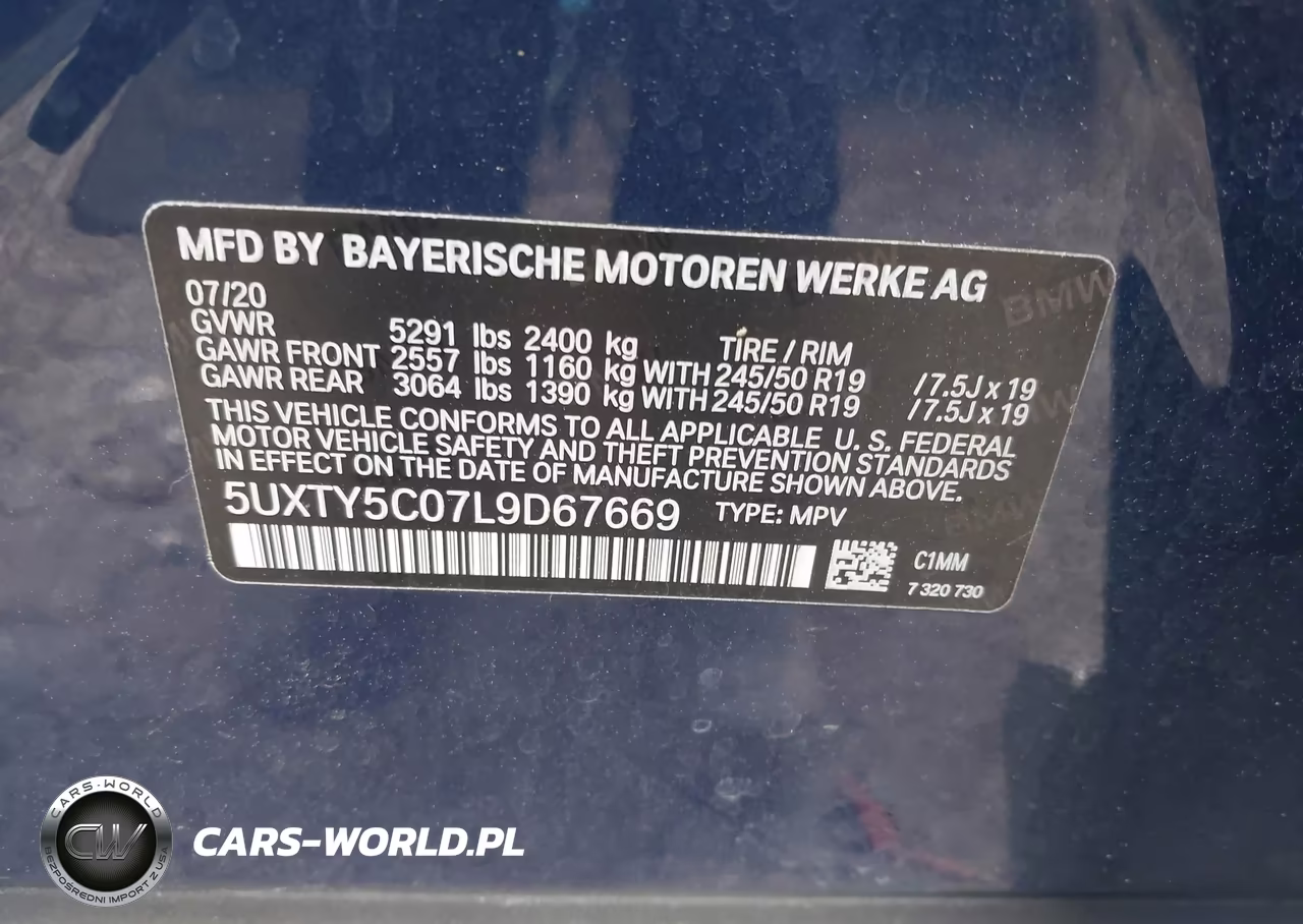 2020 BMW X3 xDrive30I VIN:5UXTY5C07L9D67669 - 9