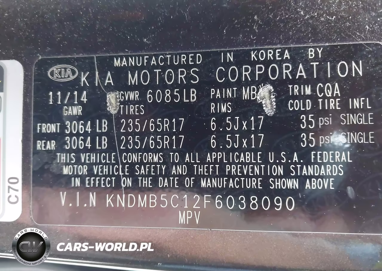 2015 Kia Sedona Lx VIN:KNDMB5C12F6038090 - 9