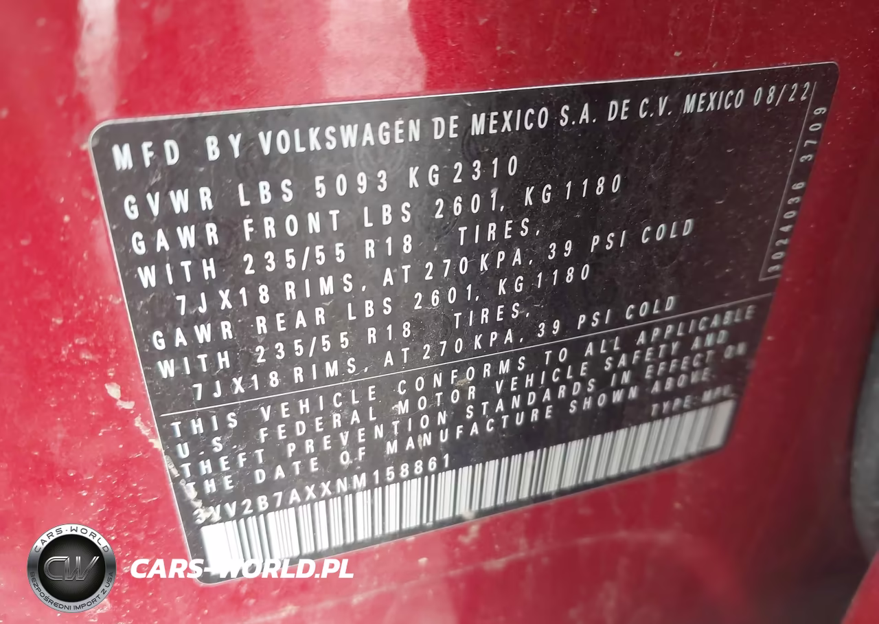 2022 Volkswagen Tiguan 2.0T Se VIN:3VV2B7AXXNM158861 - 9