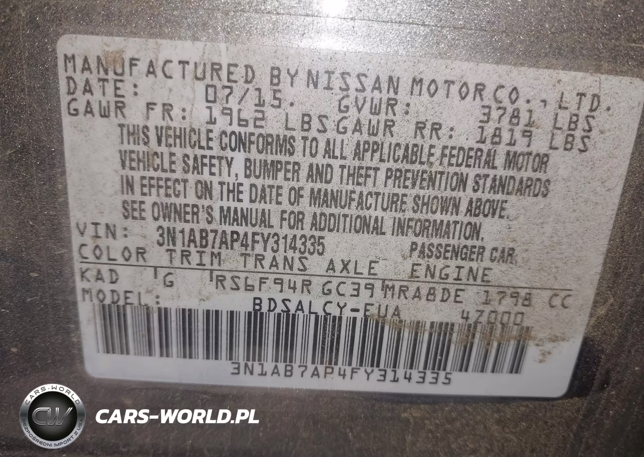 2015 Nissan Sentra S VIN:3N1AB7AP4FY314335 - 9