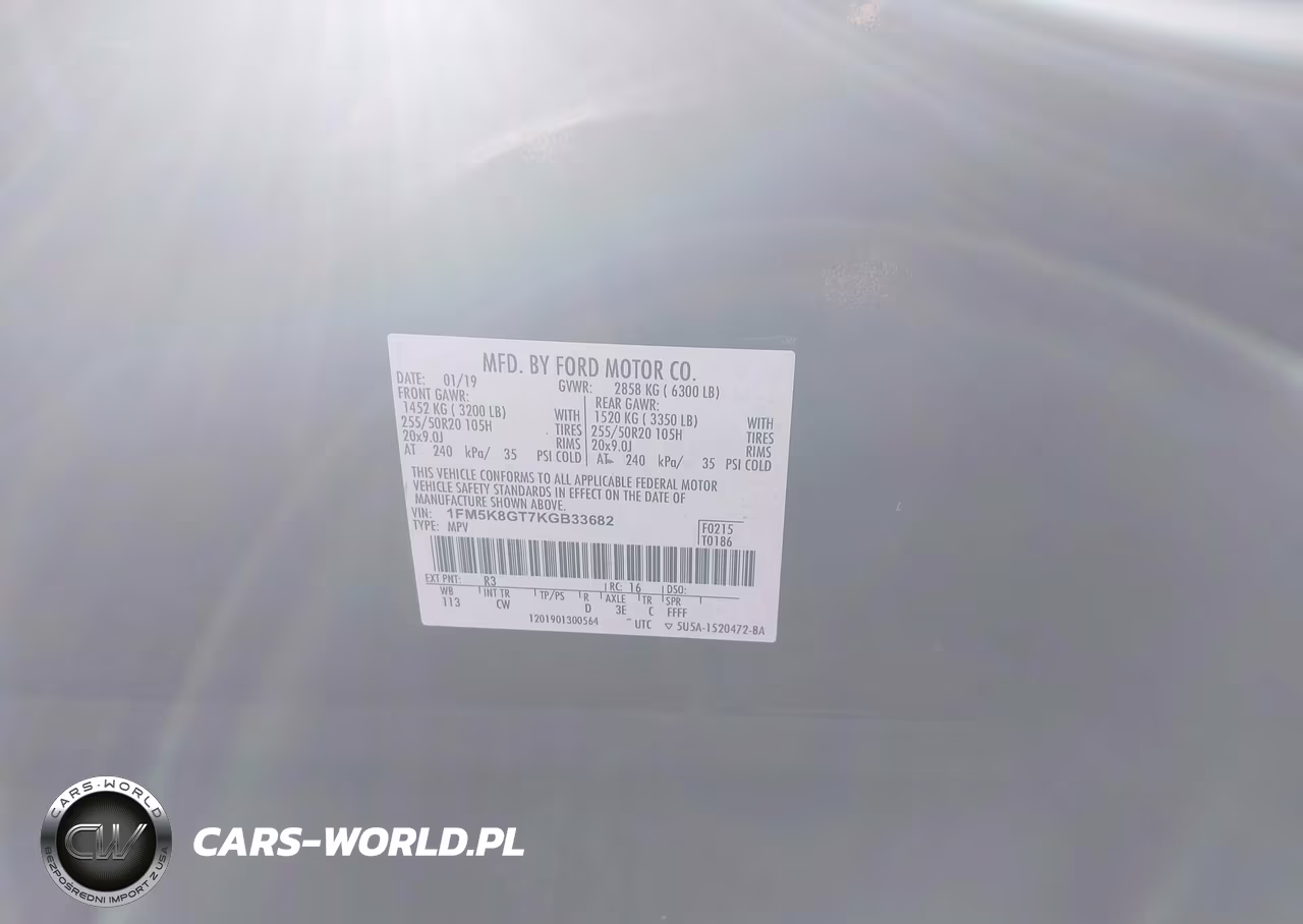 2019 Ford Explorer Sport VIN:1FM5K8GT7KGB33682 - 9