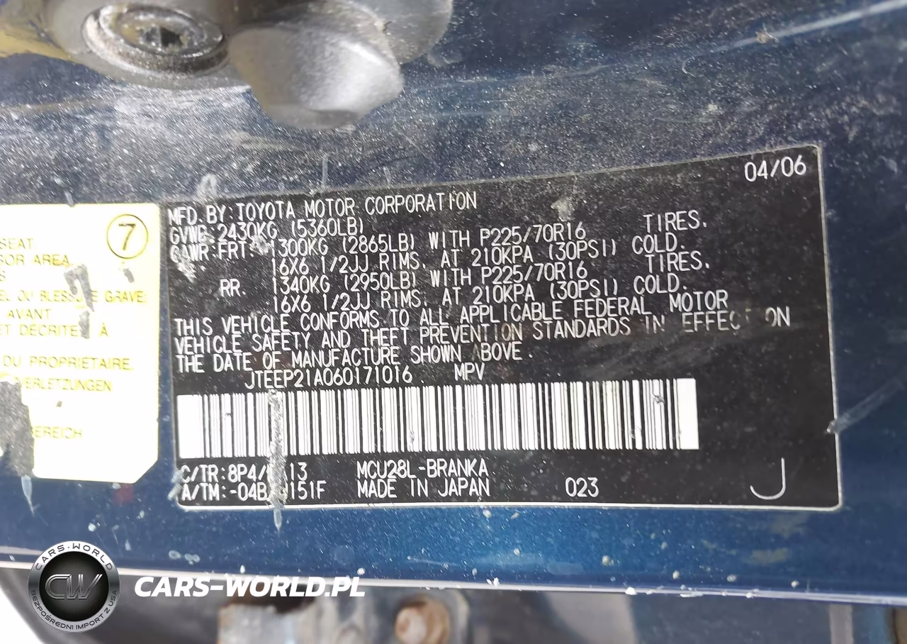 2006 Toyota Highlander V6 VIN:JTEEP21A060171016 - 9