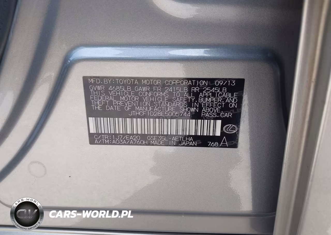 2014 Lexus Is 250 VIN:JTHCF1D28E5005744 - 9