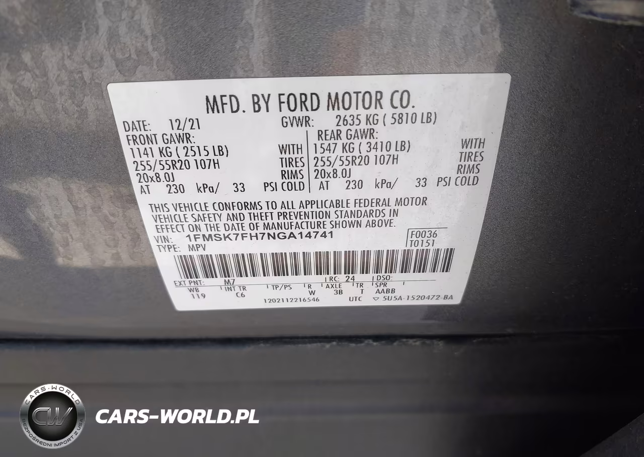 2022 Ford Explorer Limited VIN:1FMSK7FH7NGA14741 - 9