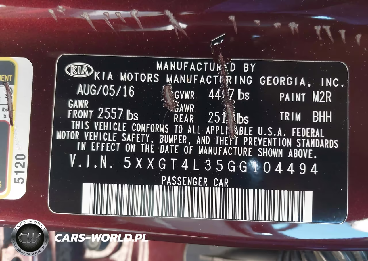 2016 Kia Optima Lx VIN:5XXGT4L35GG104494 - 9