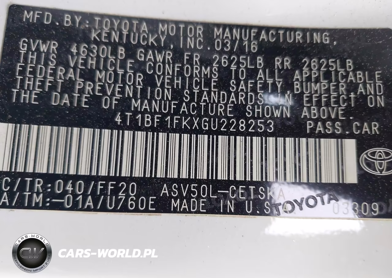 2016 Toyota Camry Se VIN:4T1BF1FKXGU228253 - 9