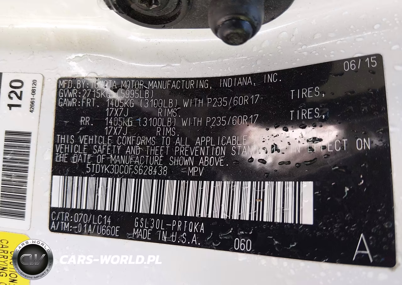 2015 Toyota Sienna Xle 8 Passenger VIN:5TDYK3DC0FS628438 - 9