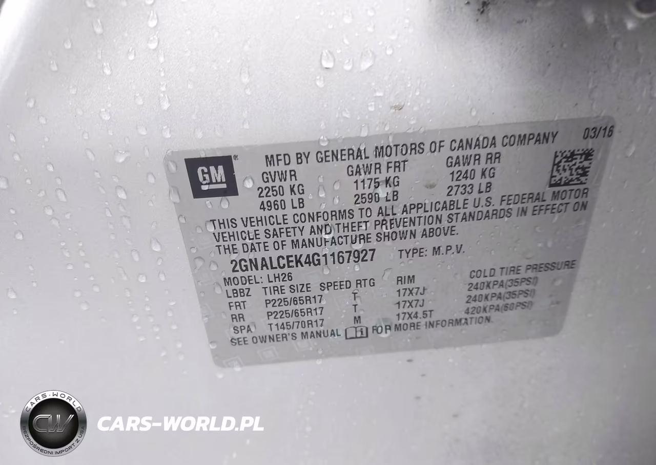 2016 Chevrolet Equinox Lt VIN:2GNALCEK4G1167927 - 9