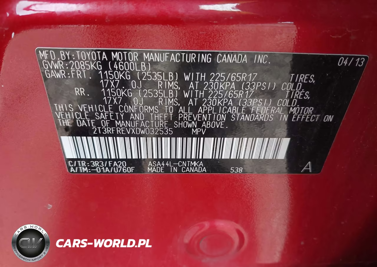 2013 Toyota Rav4 Xle VIN:2T3RFREVXDW032535 - 9