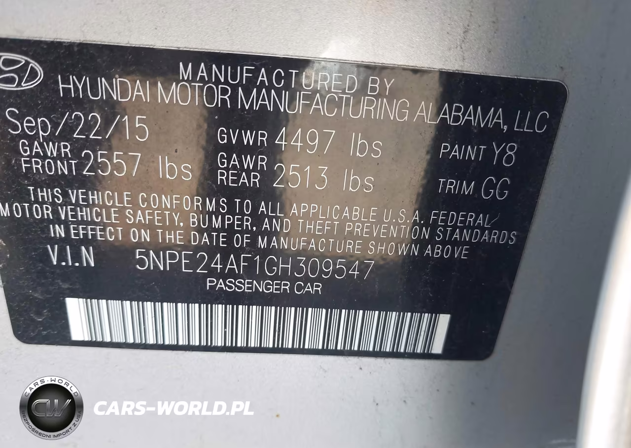 2016 Hyundai Sonata Se VIN:5NPE24AF1GH309547 - 9