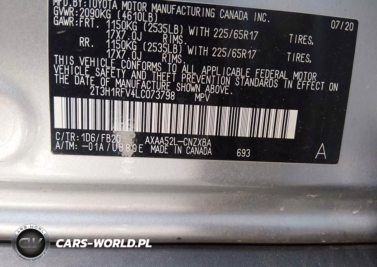 2020 Toyota Rav4 Le VIN:2T3H1RFV4LC073798 - 9