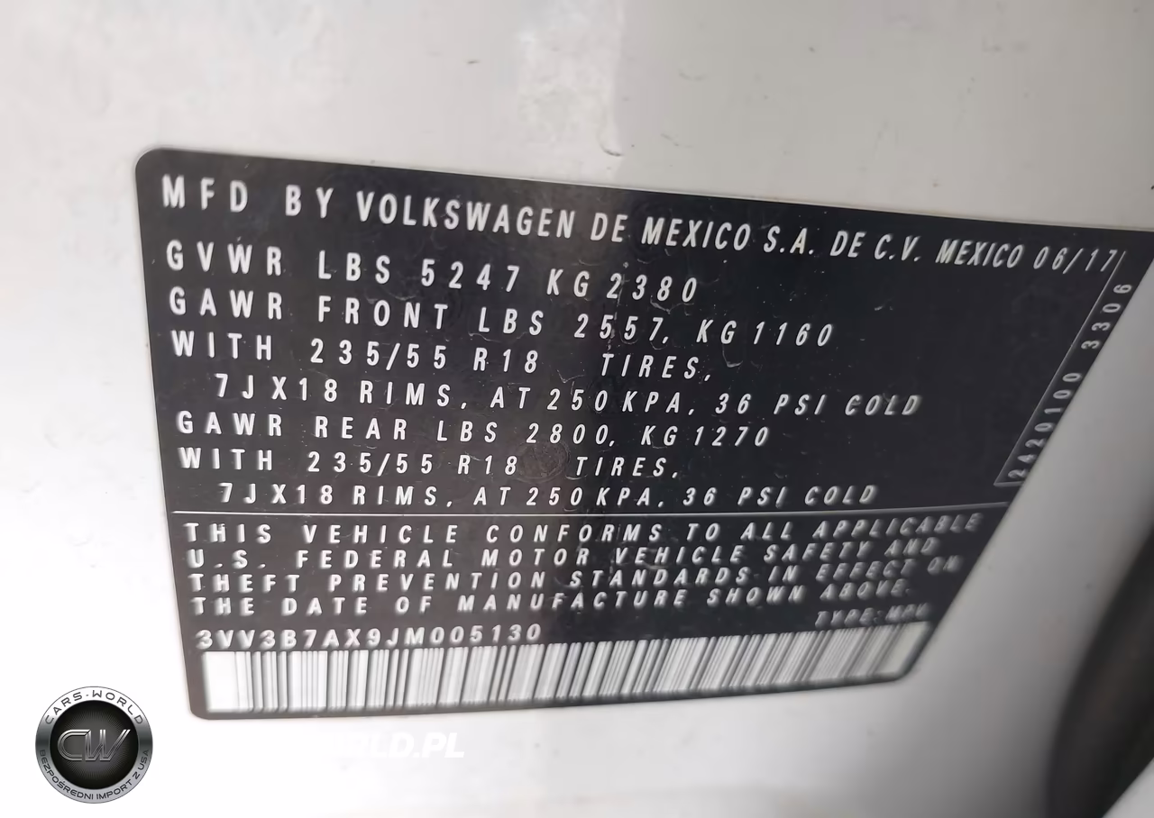 2018 Volkswagen Tiguan 2.0T Se-2.0T Sel VIN:3VV3B7AX9JM005130 - 9