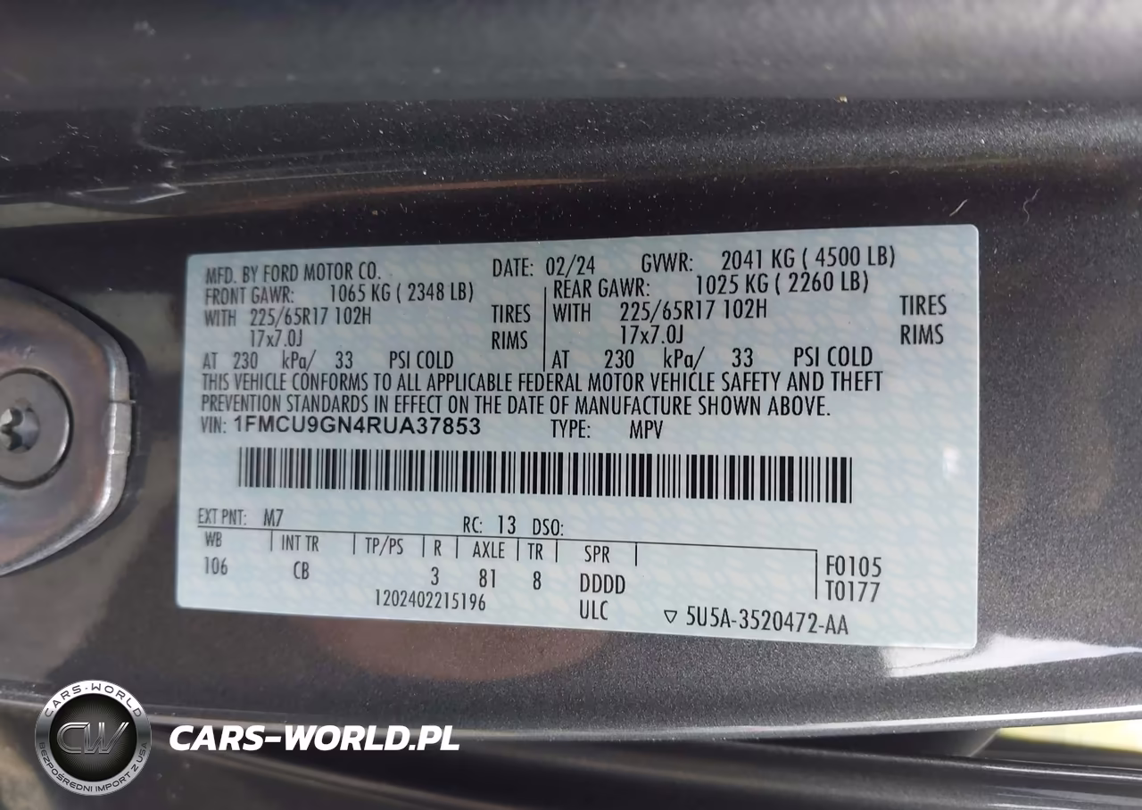 2024 Ford Escape Active VIN:1FMCU9GN4RUA37853 - 9
