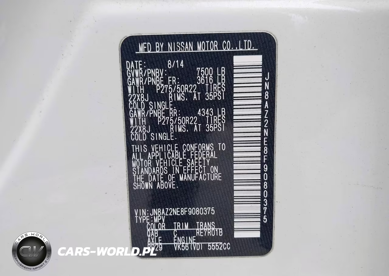 2015 Infiniti Qx80 VIN:JN8AZ2NE8F9080375 - 9