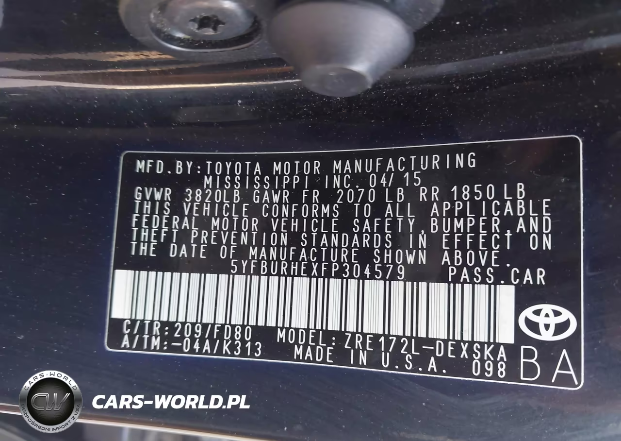 2015 Toyota Corolla S Plus VIN:5YFBURHEXFP304579 - 9