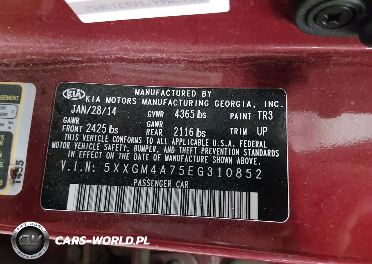 2014 Kia Optima Lx VIN:5XXGM4A75EG310852 - 9