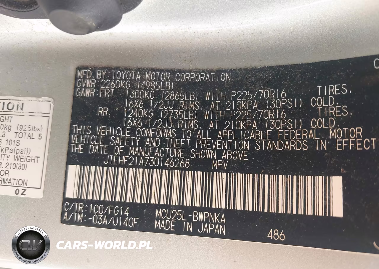 2003 Toyota Highlander V6 VIN:JTEHF21A730146268 - 9
