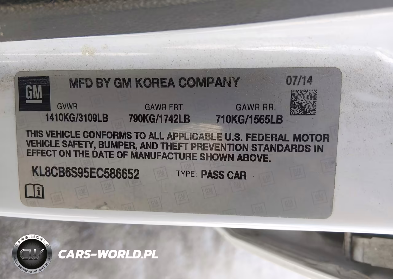 2014 Chevrolet Spark Ls Auto VIN:KL8CB6S95EC586652 - 9