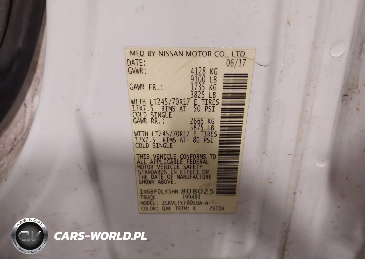 2017 Nissan Nv Cargo Nv2500 Hd Sv V6 VIN:1N6BF0LY5HN808025 - 9