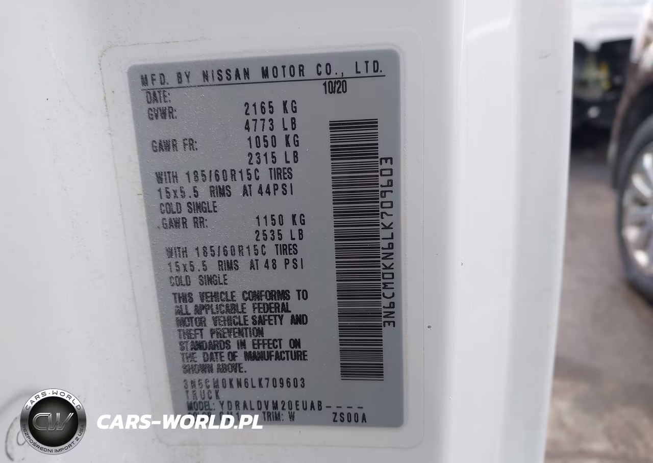 2020 Nissan Nv200 Cargo S Xtronic Cvt VIN:3N6CM0KN6LK709603 - 9