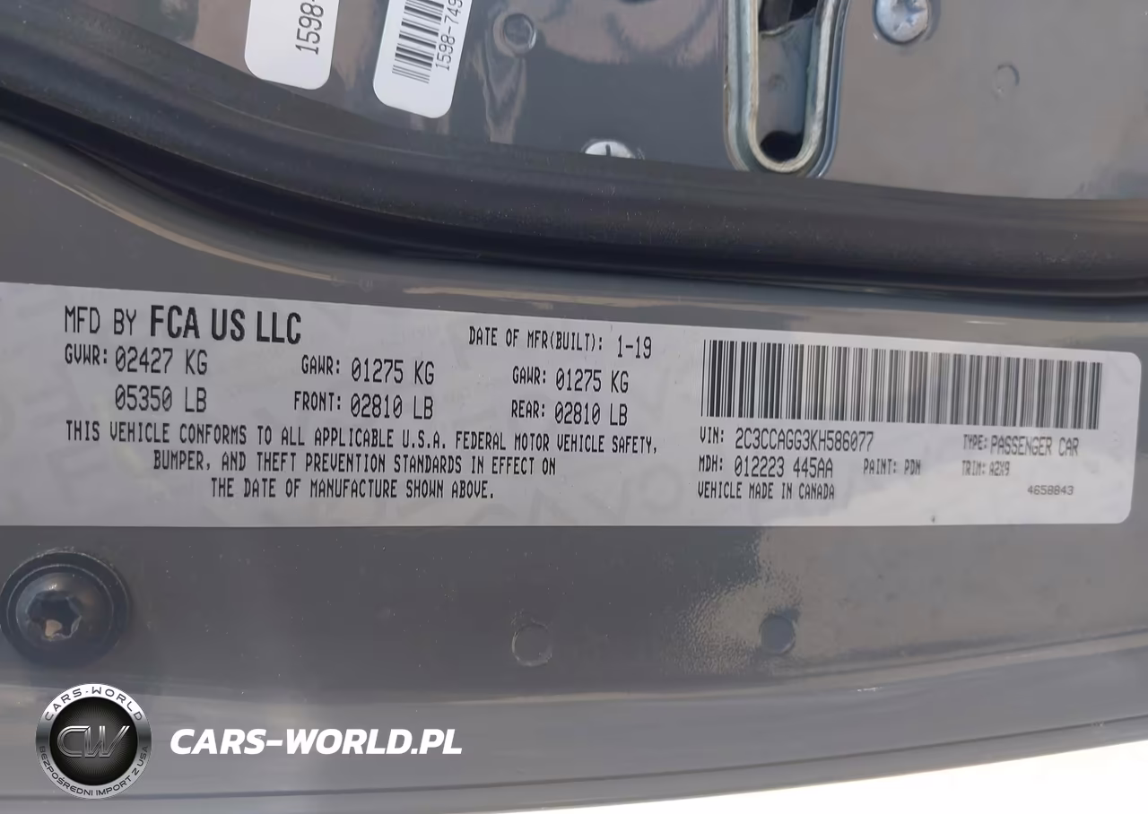 2019 Chrysler 300 300S Awd VIN:2C3CCAGG3KH586077 - 9