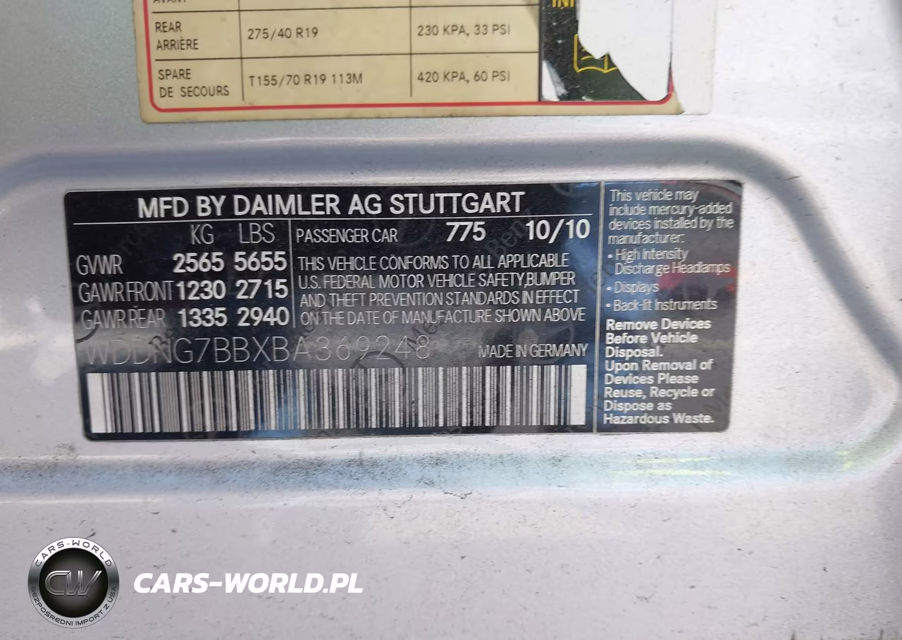 2011 Mercedes-Benz S 550 VIN:WDDNG7BBXBA369248 - 9