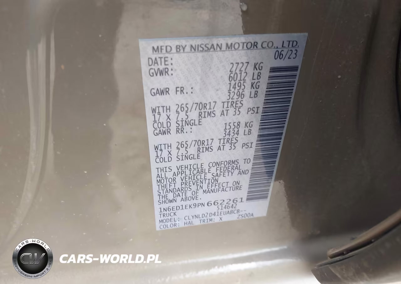 2023 Nissan Frontier Pro-4X 4X4 VIN:1N6ED1EK9PN662261 - 9