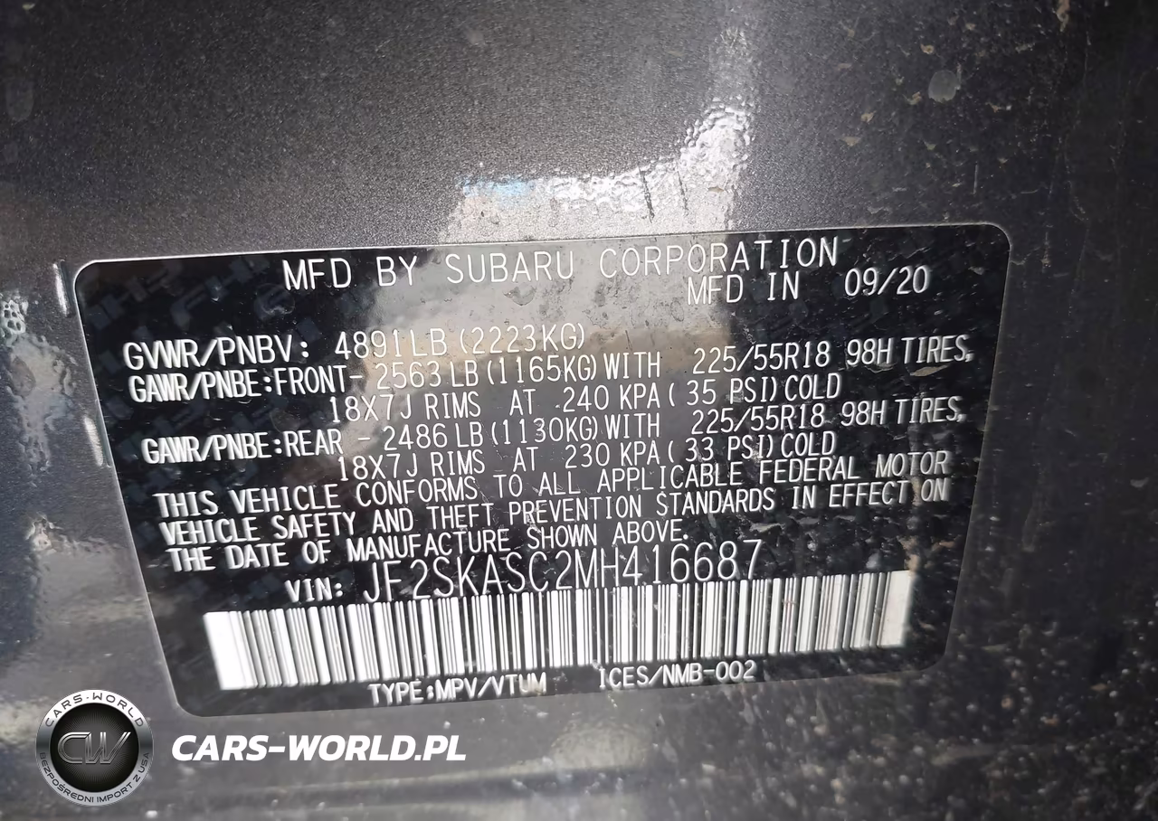2021 Subaru Forester Limited VIN:JF2SKASC2MH416687 - 9