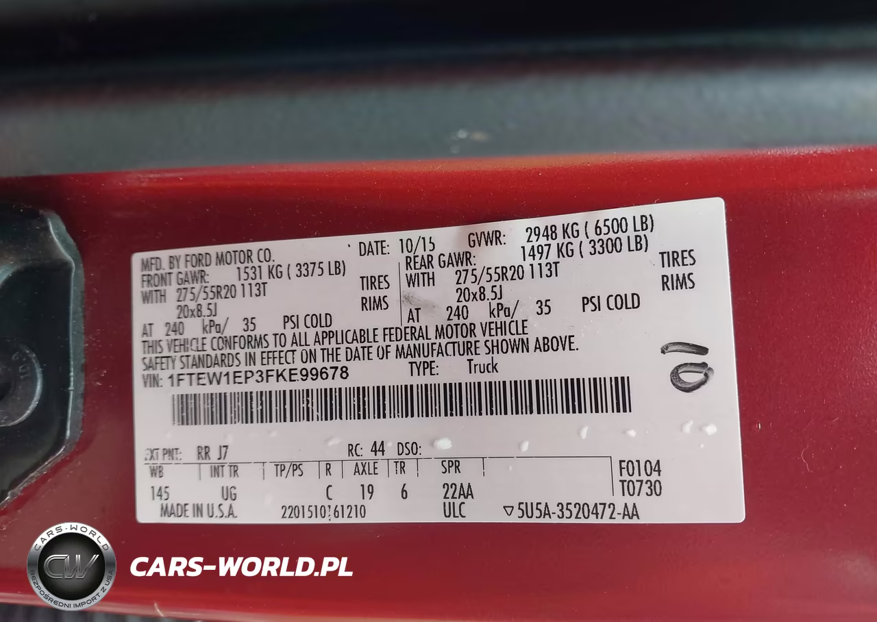 2015 Ford F-150 Xlt VIN:1FTEW1EP3FKE99678 - 9