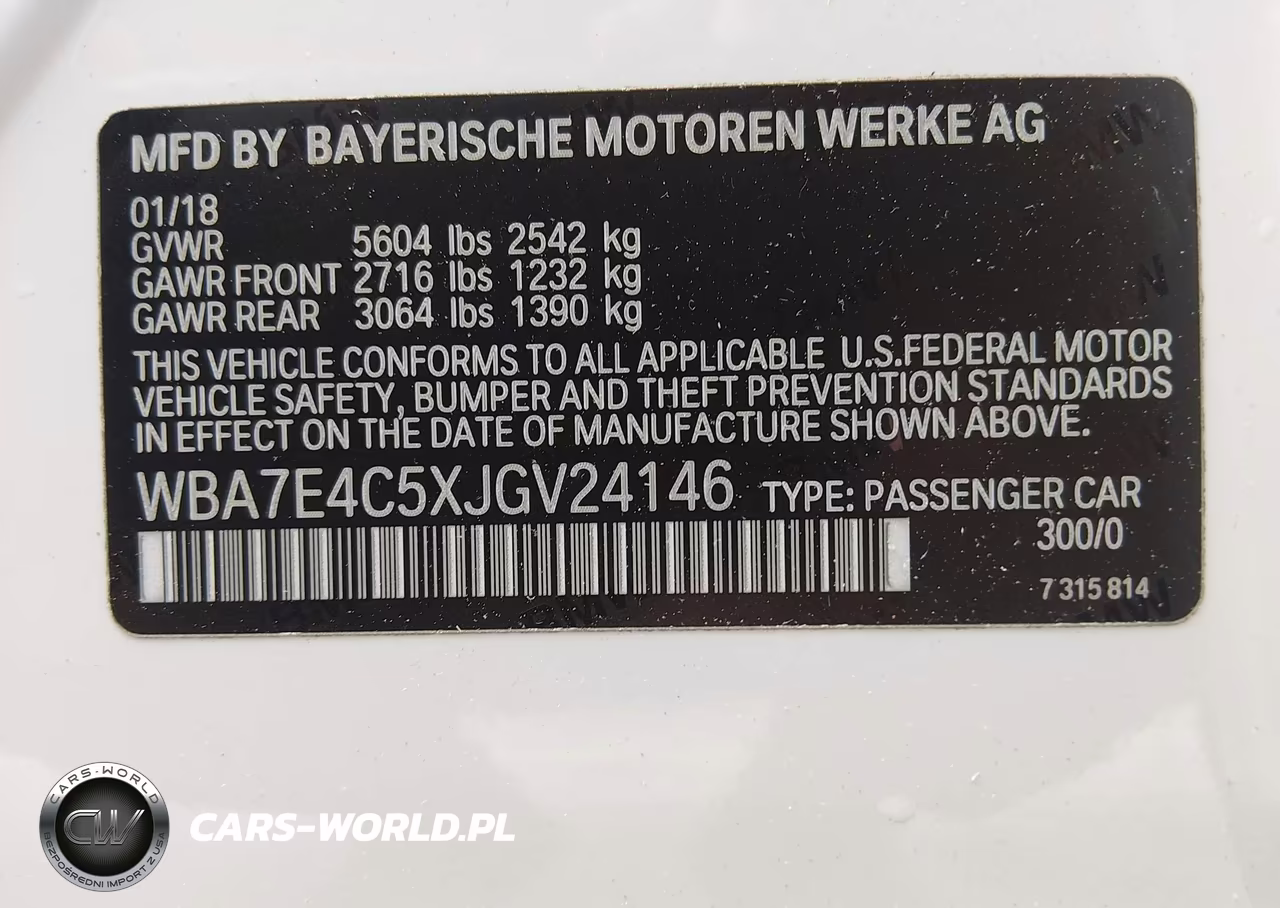 2018 BMW 740I xDrive VIN:WBA7E4C5XJGV24146 - 9