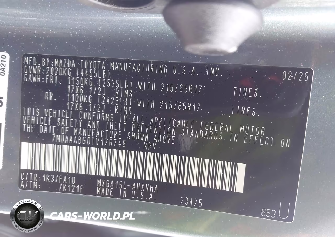 2026 Toyota Corolla Cross L VIN:7MUAAABG0TV176748 - 9