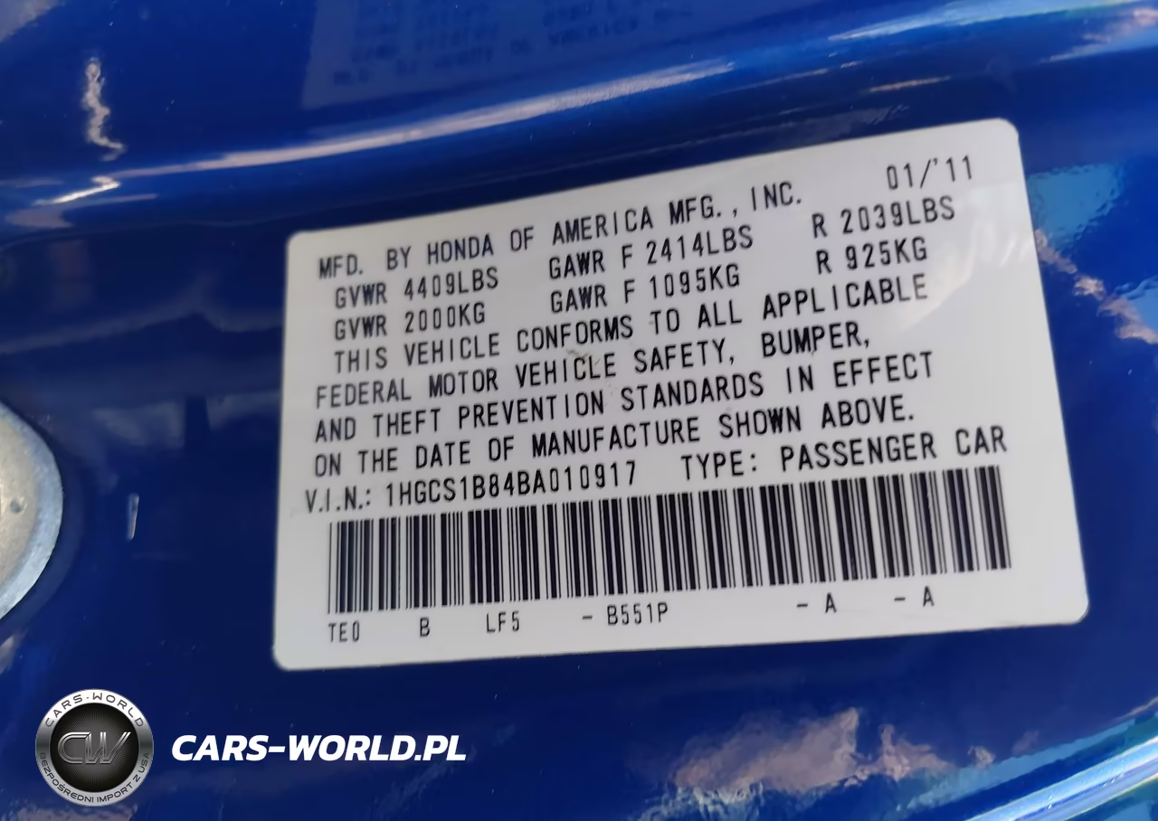 2011 Honda Accord 2.4 Ex-L VIN:1HGCS1B84BA010917 - 9