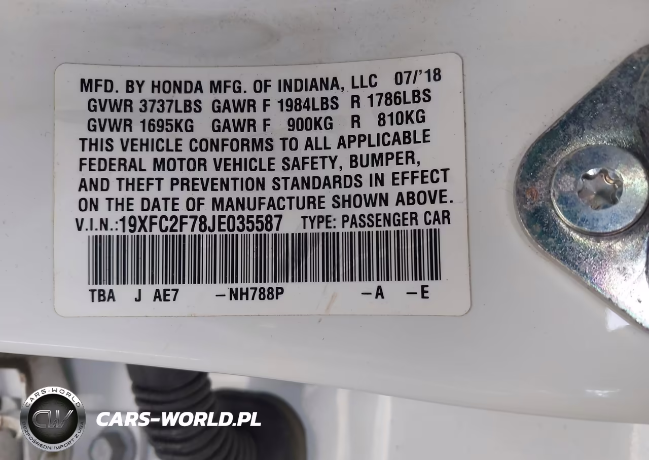 2018 Honda Civic Ex VIN:19XFC2F78JE035587 - 9