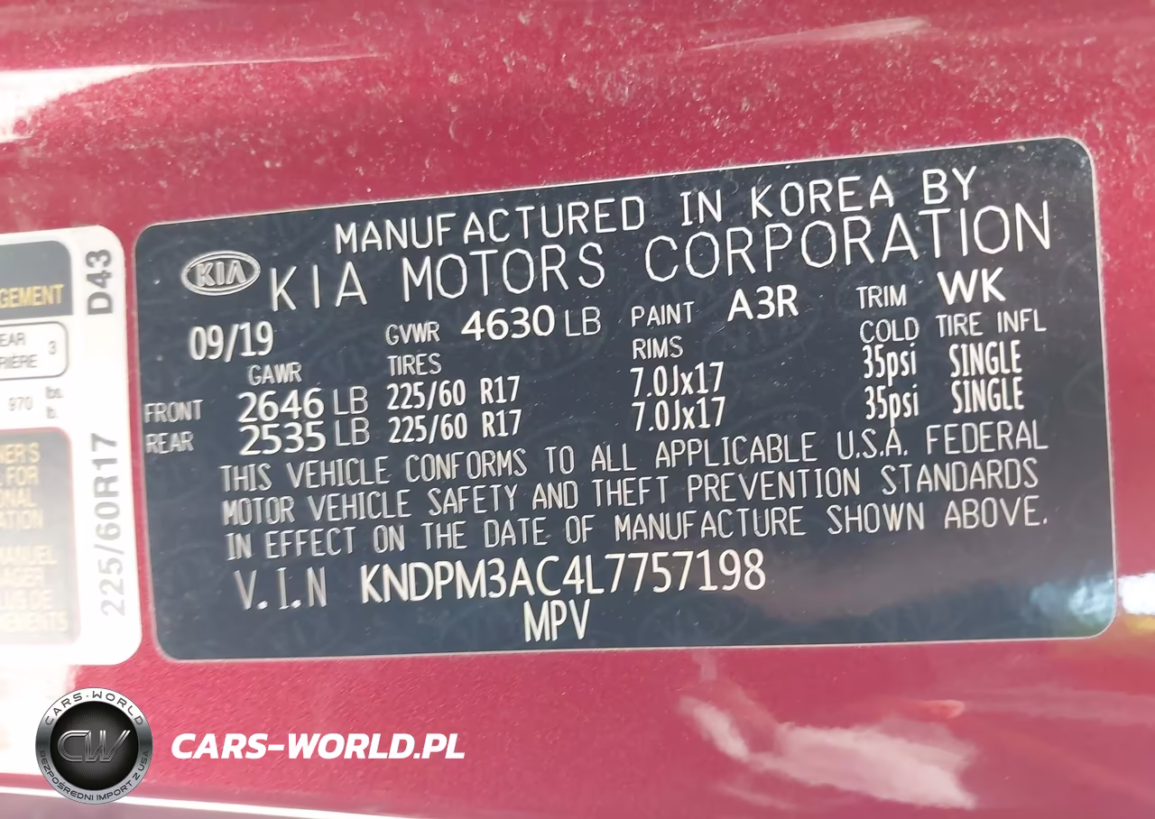 2020 Kia Sportage Lx VIN:KNDPM3AC4L7757198 - 9
